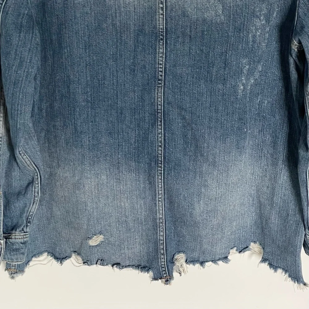 Free People moonchild raw hem western denim jean Jacket 35932